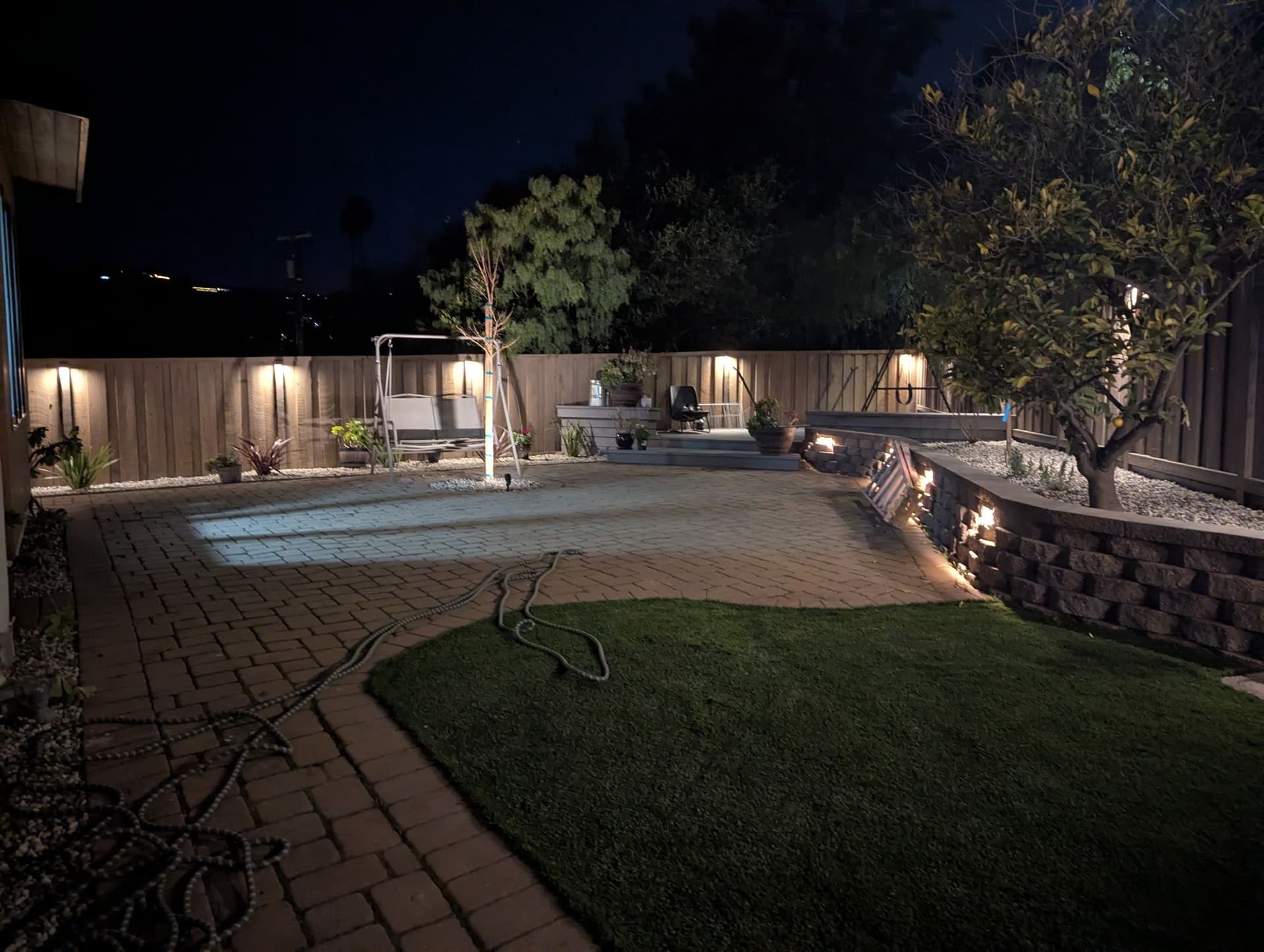Backyard Nighttime Transformation with Garescape Landscaping