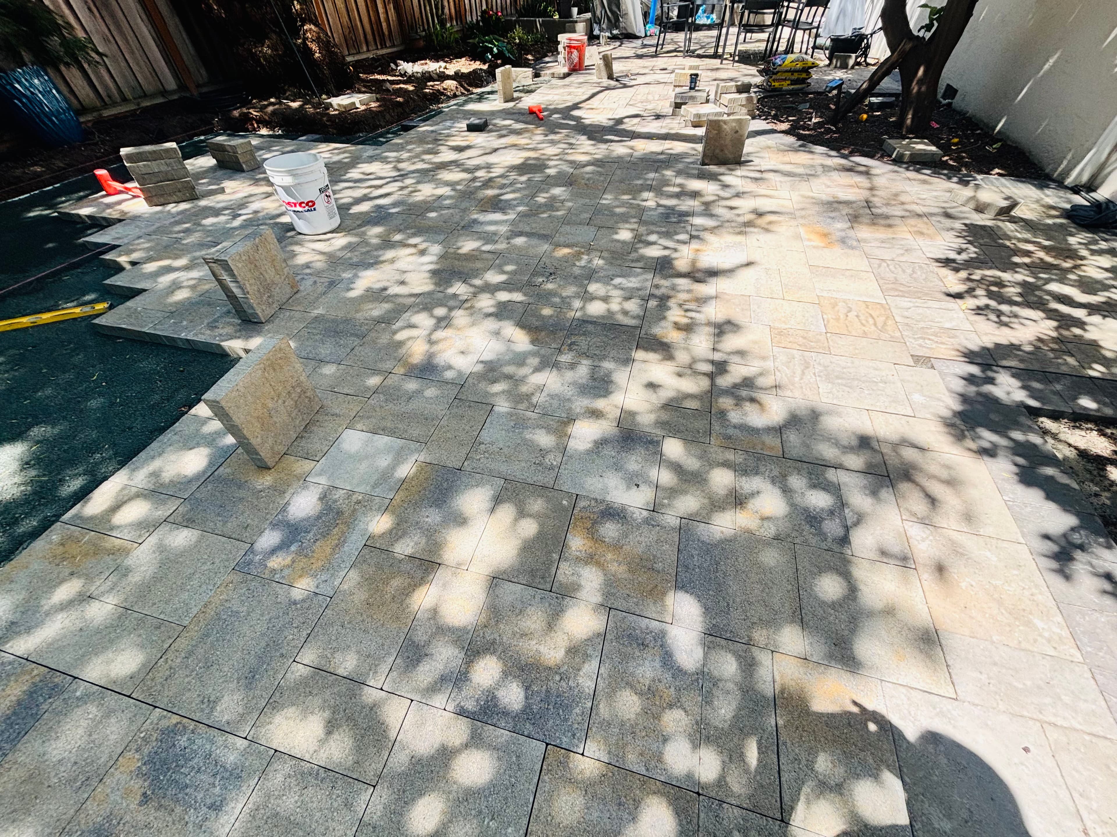 Project Backyard Upgrade with Pavers and Synthetic Grass in Progress image