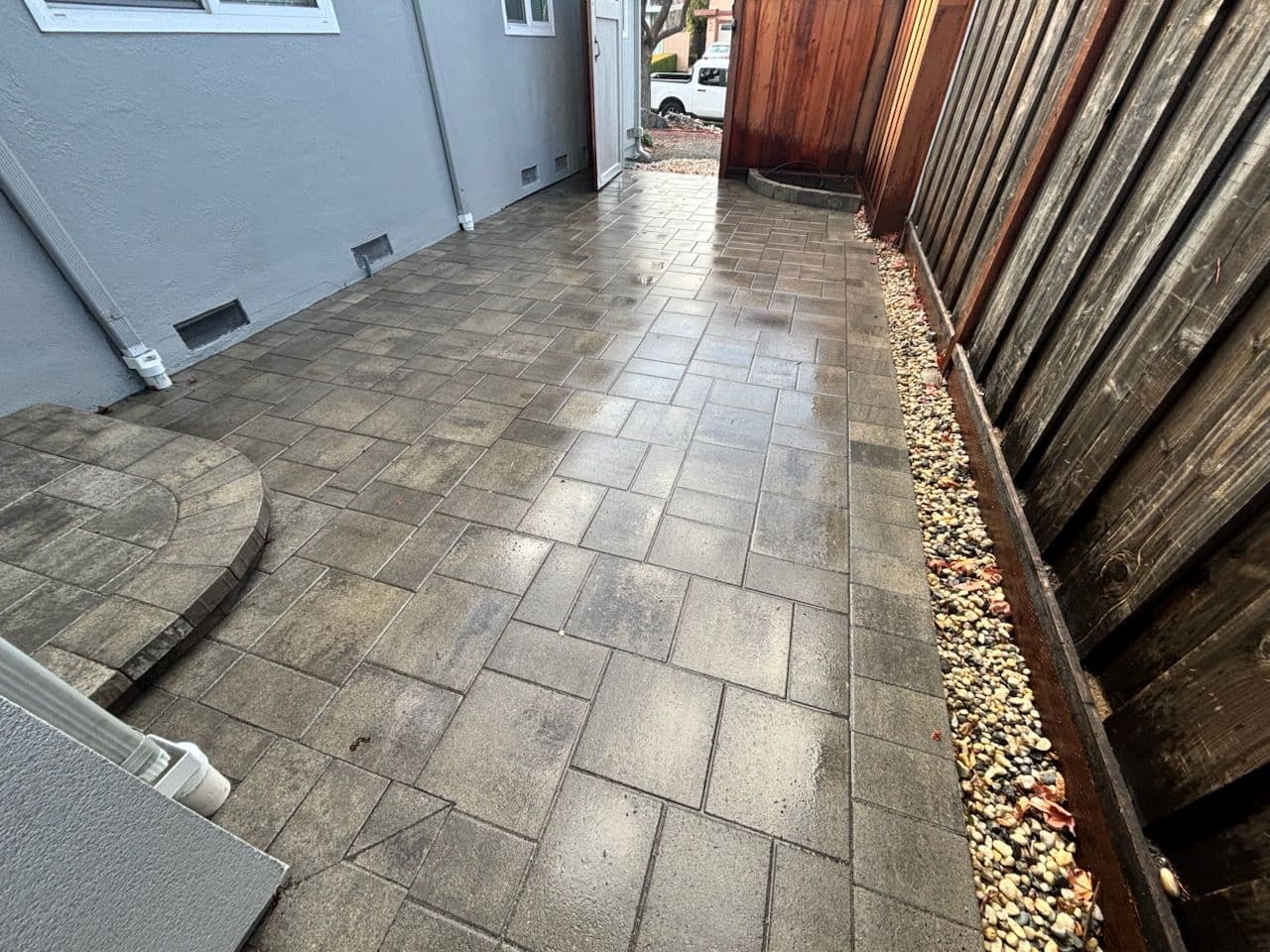 Project Backyard Paver Patio Installation in a Narrow Space image