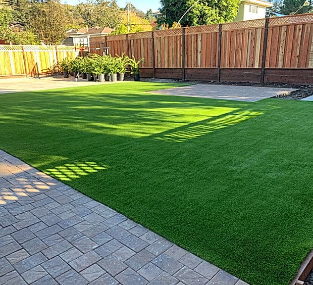 Synthetic Grass Installation in Backyard