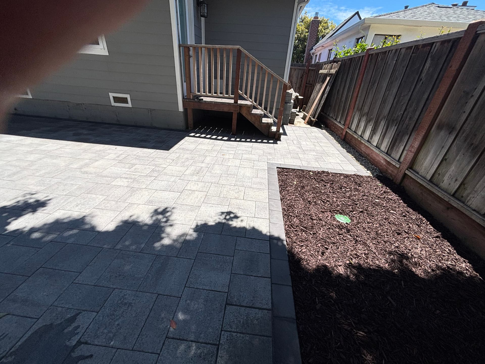 Gallery photos for Two-Tone Paver Installation in San Mateo Turns Dead Space Into Something Usable: Image #1